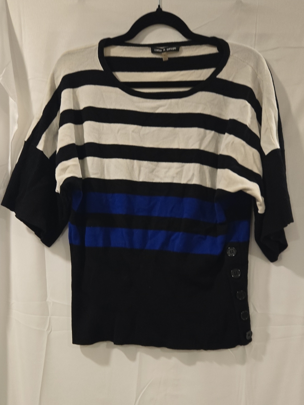 Cable & Gauge Striped Dolman Sleeve Knit Top